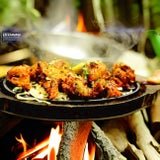 Sizzling tandoori chicken with onions and lemon at Nepali MoMo and Chowmin House, Las Vegas NV.