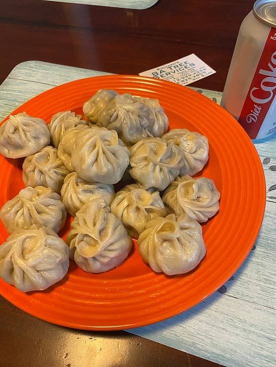 Steamed Nepali Veg-Momo dumplings at Nepali MoMo and Chowmin House in Las Vegas NV